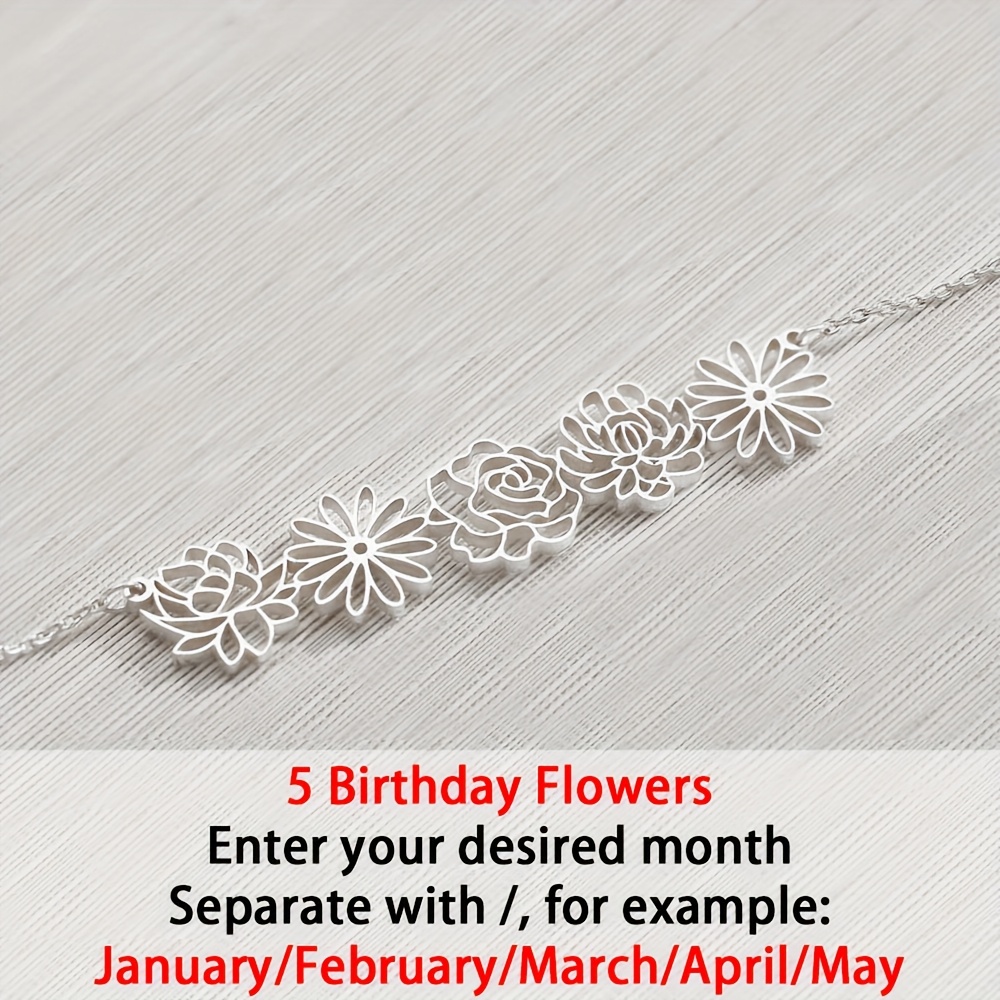 Women's 18K Golden Plated Customizable Flower Pendant Necklace